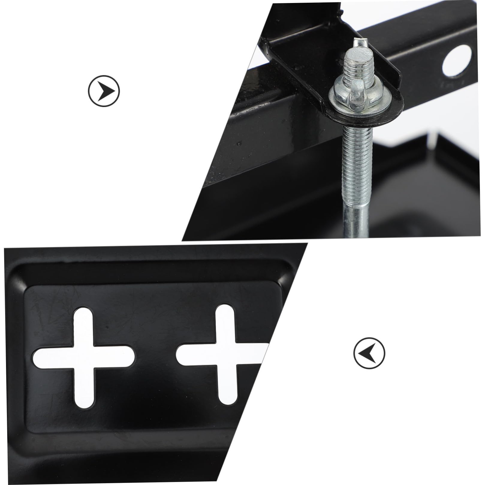 Support de Fixation en Fer Noir 1 Set pour Batterie de Voiture