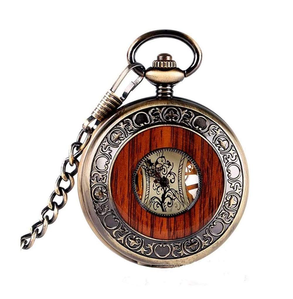 Retro Orologio da Tasca Meccanico Romano Mens Antico Orologio Meccanico Orologio da Tasca Fortunato retrò Scheletro con Catena
