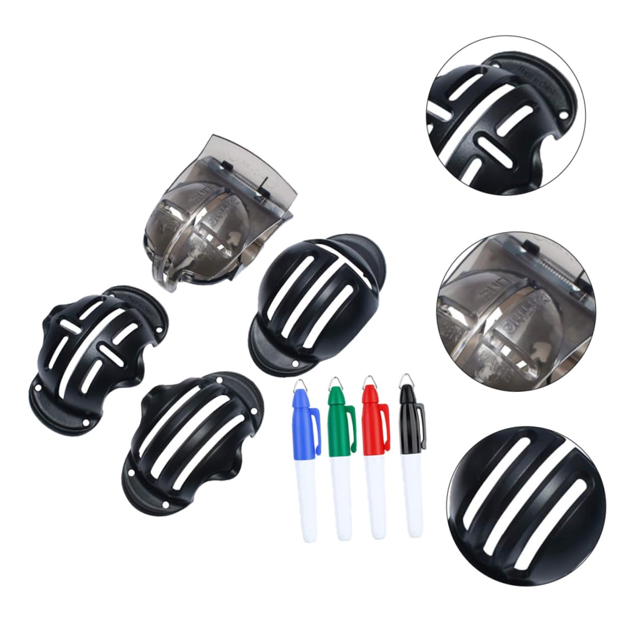 TOYANDONA Golf Ausrichtungsset mit Zeichenwerkzeugen und Marker Stiften Golf Line Marker Kit für Präzise Ausrichtung Beim Putten und für Golfer Zufällige Farbe