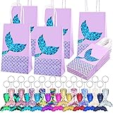 Duufin 40 Pieces Mermaid Party Favors Set Including 20 Packs Mermaid Party Bags Paper Gift Bags and...
