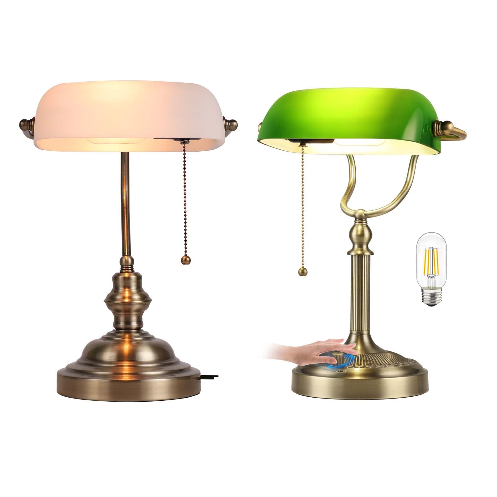 Britalia 2 Pack - Cream & Chrome Vintage Retro Table Desk Lamp | Metal