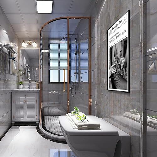 Miniatura 5 de VERENIX Arte de pared de moda, póster estético de preppy, estampado de champán divertido en blanco y negro, citas de humor de Nueva York, decoración