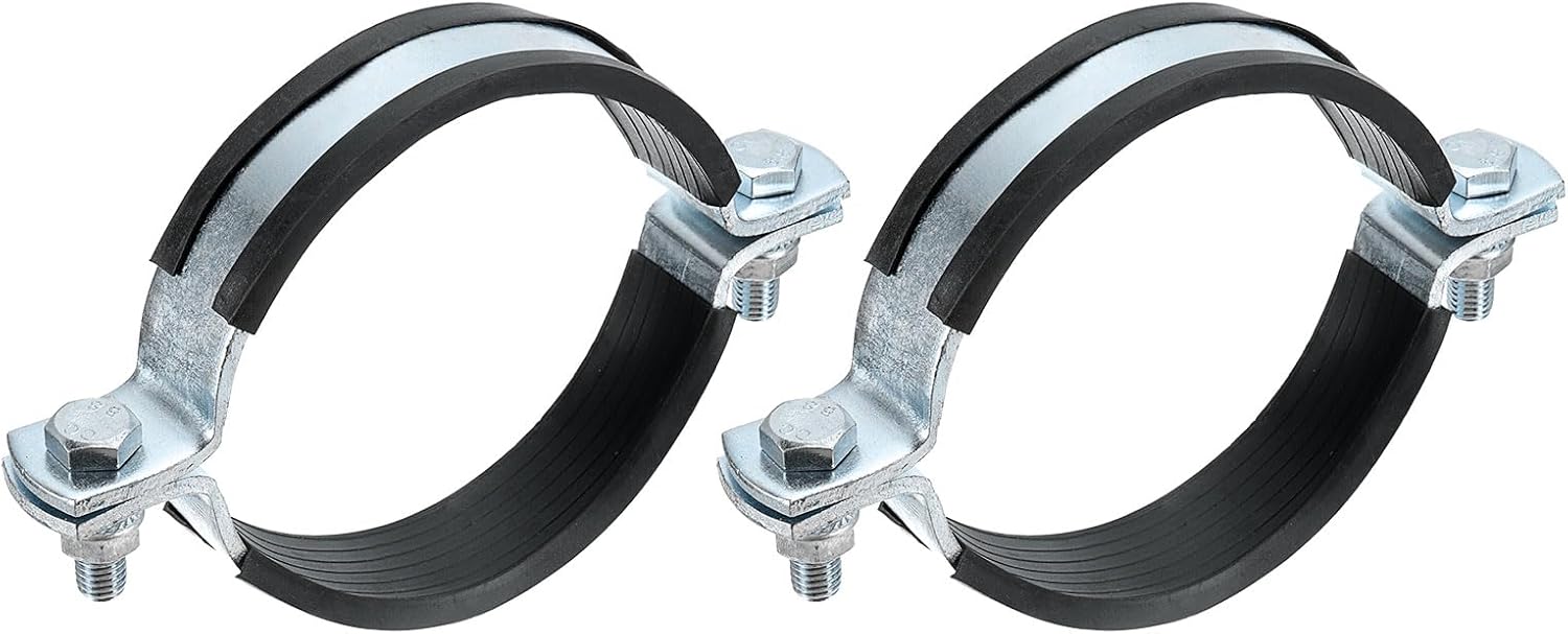 uxcell 2 Pcs Split Ring Hanger, 139.7mm/5.5inch Adjustable Pipe Bracket Clamp Cushion Wall Ceiling Mount Pipe Support for Construction Petroleum Power Industry