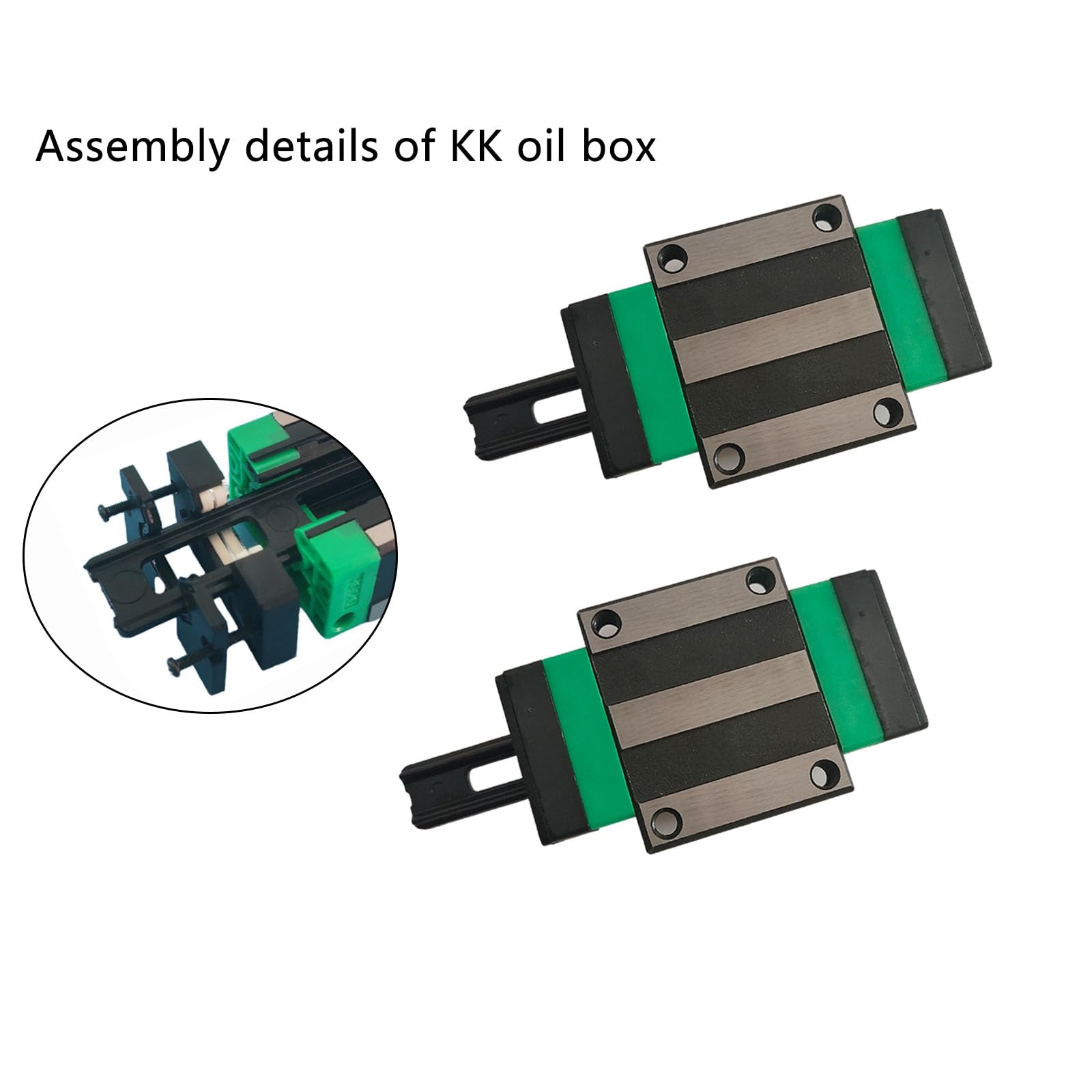 Mssoomm HGW25CA Carriage Slider Block, 2pcs HGW25CA Flange Bearing Slider Block with 2 Sets HV25 Self-Lubricating Dust-Proof Oil Box Dustproof Accessories for 3D Printer, CNC Machine and DIY Project