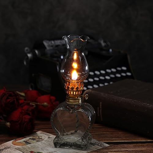 Miniatura 2 de Juego de 6 lámparas de cristal vintage de queroseno rústicas, lámparas de aceite, lámparas de aceite, lámpara de queroseno transparente, lámpara de