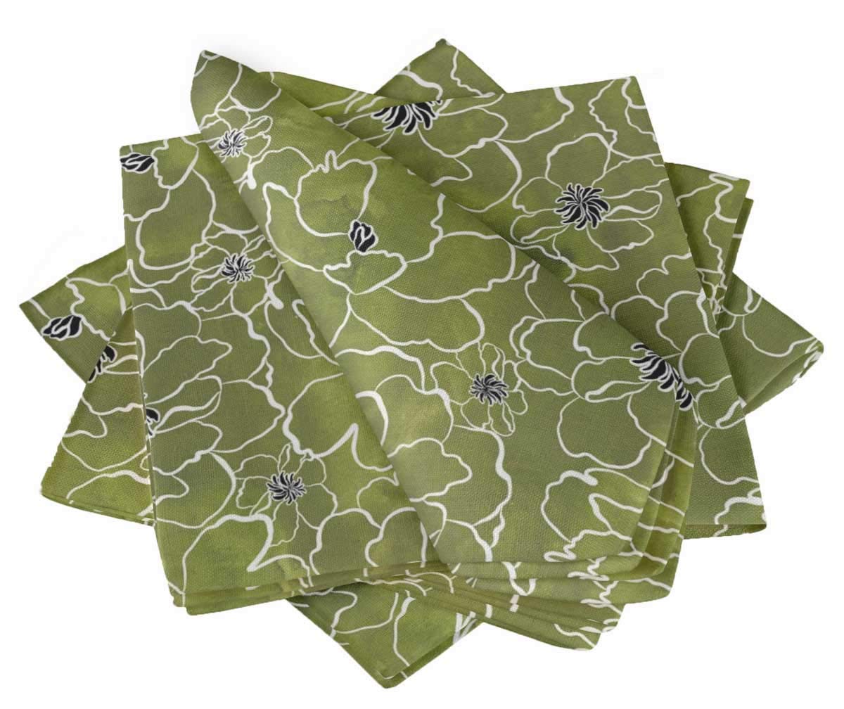 Serviette de cocktail lavable pour remplacer le papier vert camélia S4Sassy x6