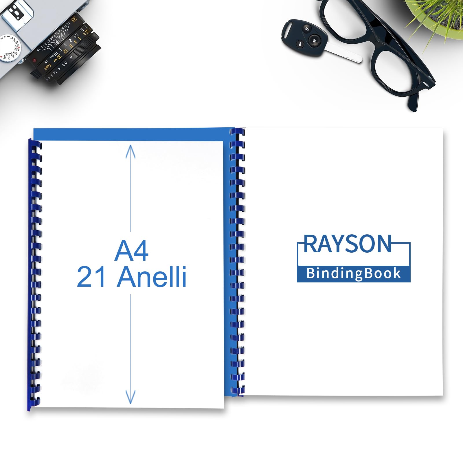 RAYSON Pettini Per Rilegatura 21 Anelli - Confezione Da 80 Pezzi In Misure Miste 12/14/16/18mm Per Fogli A4 - Foto 2