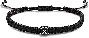 Initial Bracelets for Women Men Gifts for Her Teen Girl Best Friend Birthday Graduation Dainty Braided Bracelets Letter A-Z Charm Adjustable Link Mother's Day Jewelry Mom Christmas Gifts Valentine's Day Jewelry