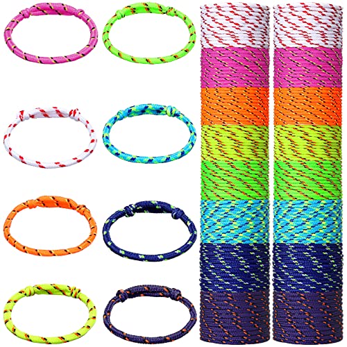 Friendship Bracelets Rope 168 Bracelets in 8 Assorted Colors Adjustable Bracelets for Kids Neon Rope Woven Friendship Bracelets for Girls and Boys Goody Bag Stuffers Party Favors (Bright Colors)