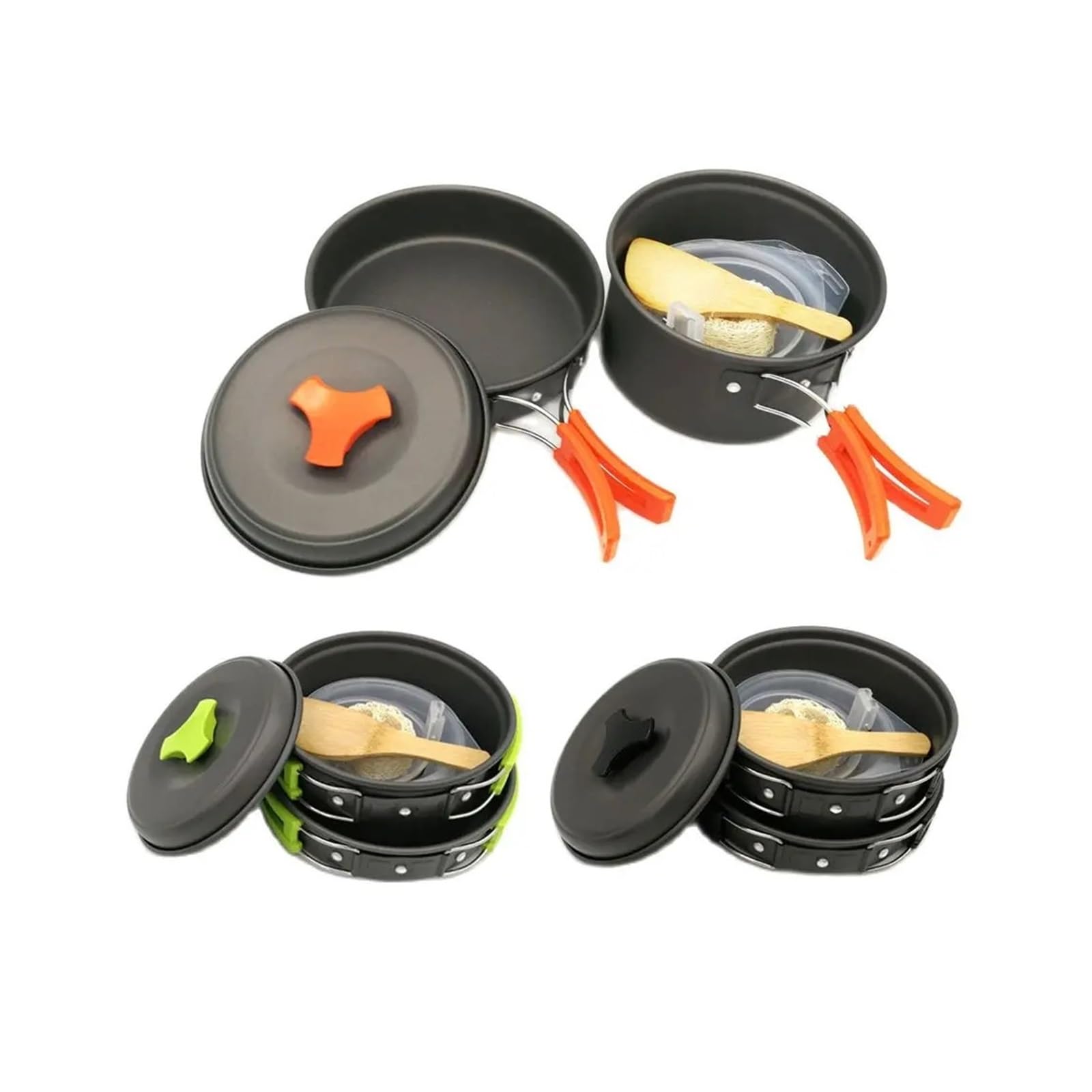 Compatibile con pentole da campeggio, padella, set picnic for 2 persone, pentola facile trasportare(Orange)