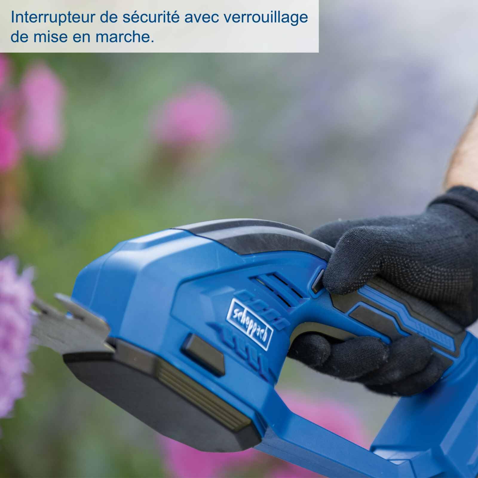 Scheppach Cisaille à Gazon sans Fil C-HTGS200-X 20V | Largeur de Coupe (Lame de Coupe d'herbe) 90mm | Longueur de Coupe (Lame de Coupe d'arbuste) 200mm | sans Batterie ni Chargeur