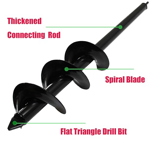 Miniatura 7 de Broca de taladro para plantar broca de jardín de 4 x 25 pulgadas en espiral para bombilla y planta de cama para taladro hexagonal de 3/8 pulgadas