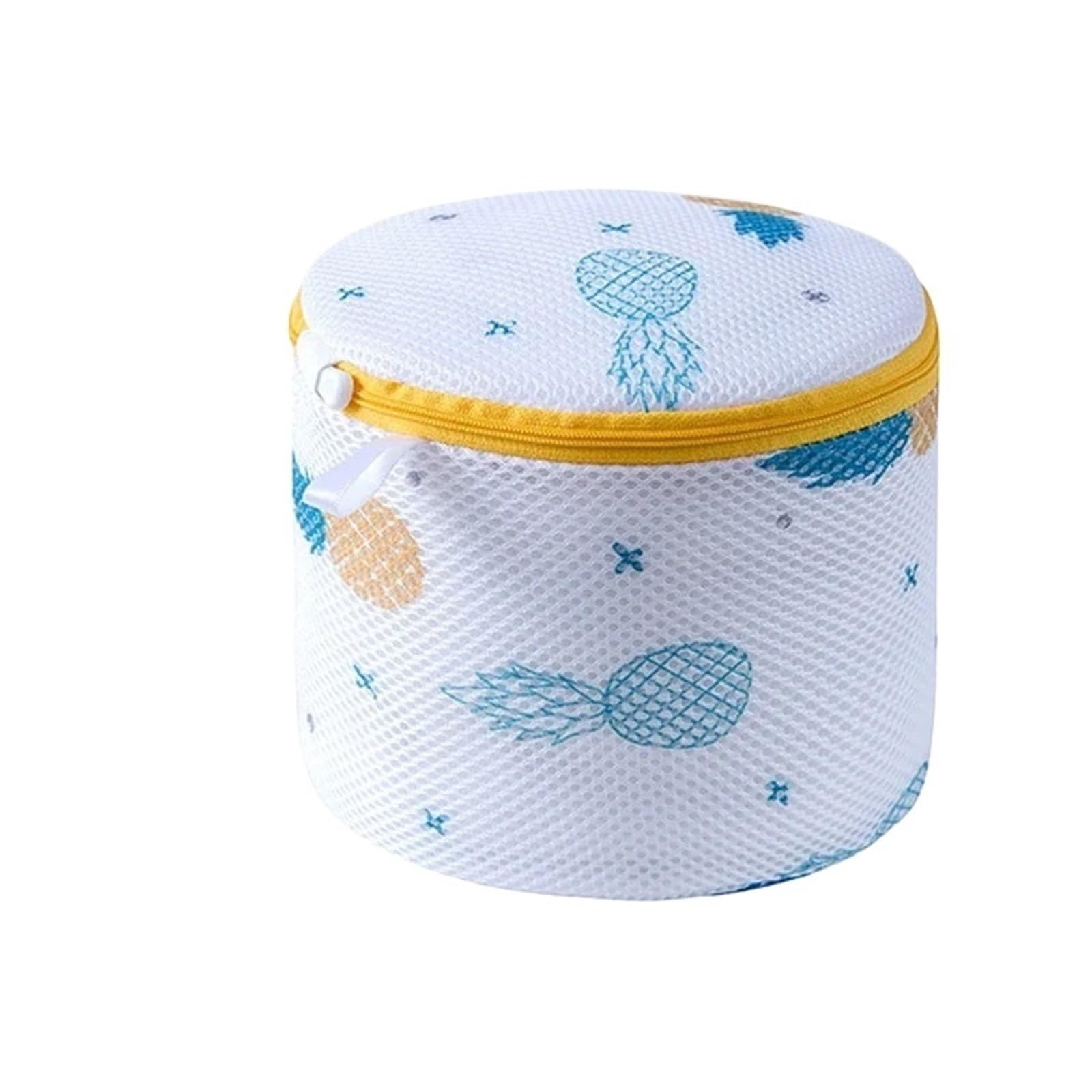 3pcs Cute Print Women's Bra Washing Bags - Thicken Protective Laundry Bag for Bras and Underwear Storage(Pineapple)