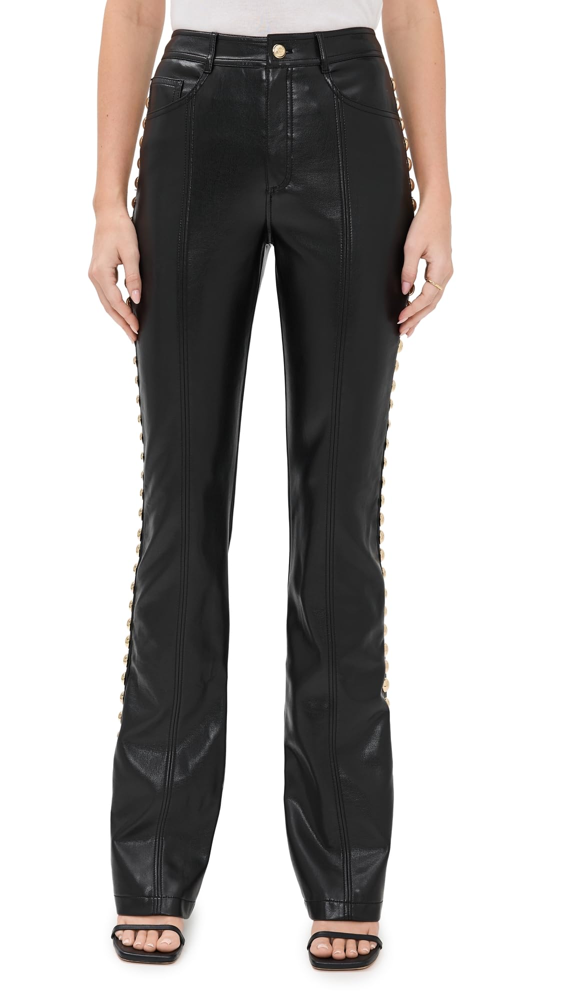Cinq Sept Womens Studded Shailene Faux Leather Pants