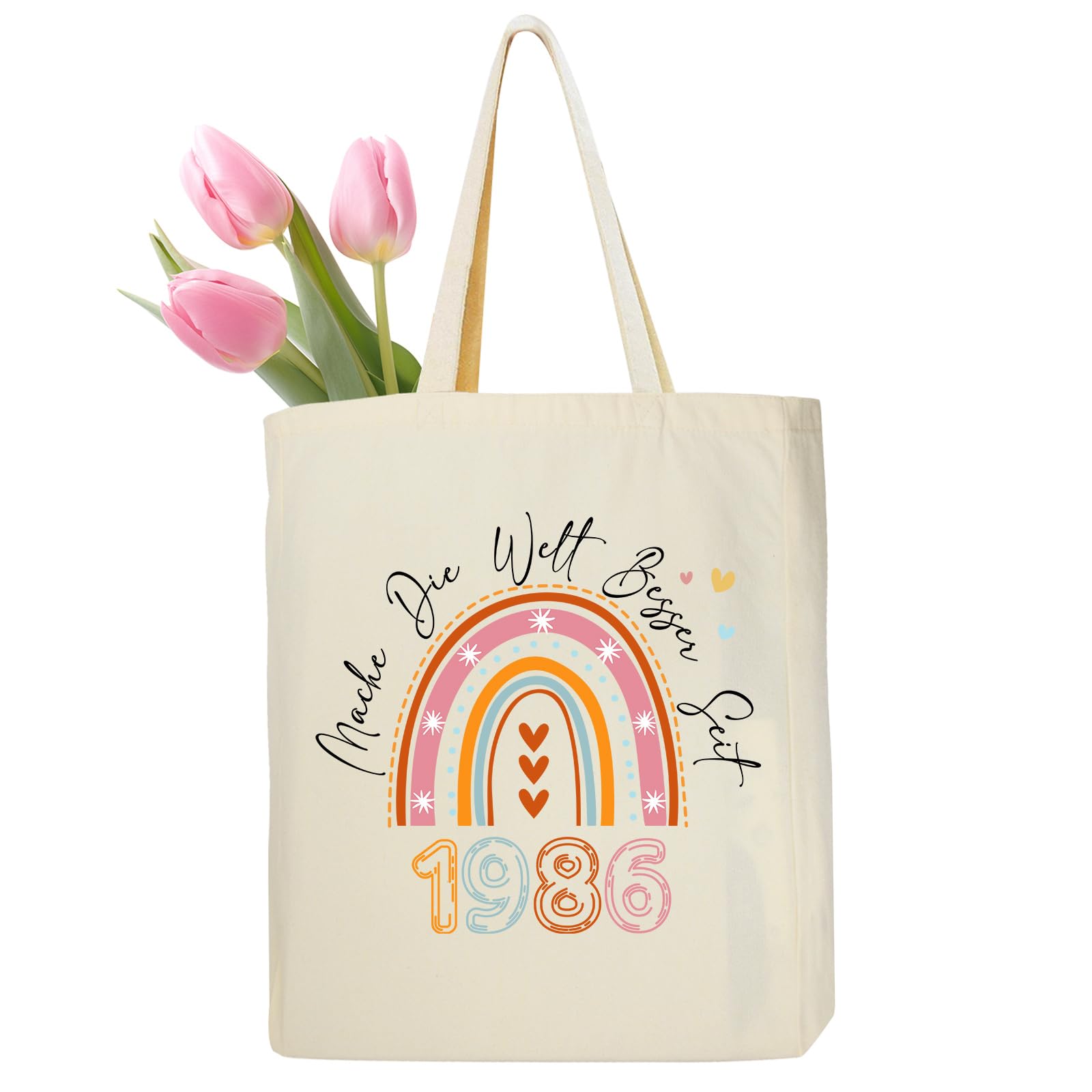 Ysound 40 Geburtstag Frauen Baumwollbeutel Geschenke für Frau Baumwolltasche, 1986 Stofftasche Shopper Bag als 40. Geburtstagsgeschenk, Geschenk für Frauen Mama Kollegin Freundin zum Geburtstage