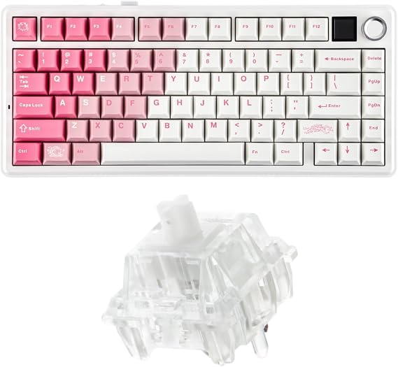 EPOMAKER X Aula F75 MAX Wireless Mechanical Keyboard with TFT Screen and Knob+Crystal Tactile Silent Mechanical Keyboard Switches Set