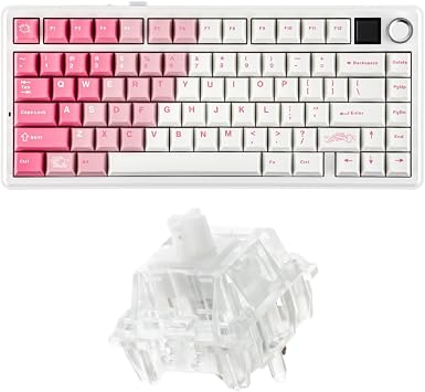 EPOMAKER X Aula F75 MAX Wireless Mechanical Keyboard with TFT Screen and Knob+Crystal Tactile Silent Mechanical Keyboard Switches Set