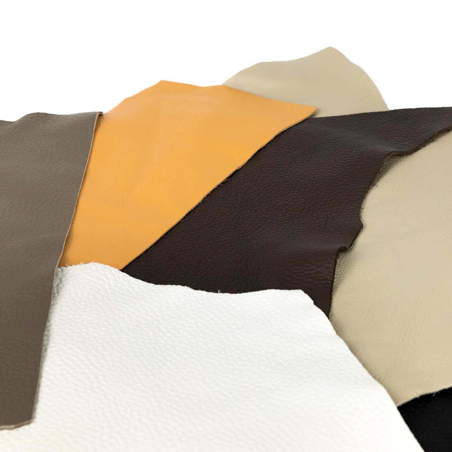 P17 - CLASSIC| Set 1 kg de chutes de cuir véritable | Couleurs mélangées classiques | Tailles mixtes | Vestiges de production artisanale, assortis, morceaux de cuir véritable |