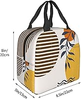 Vista 4 de VOOHDDY Bolsa de almuerzo aislada moderna bohemia abstracta para mujer, contenedor reutilizable para almuerzo, impermeable, portátil, enfriador