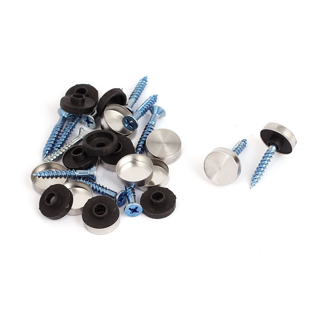 Aexit 14mm Dia Quality Parts Cap Glass Tea Table Decorative Stainless Steel Mirror Nails 12Pcs Model:64as559qo246