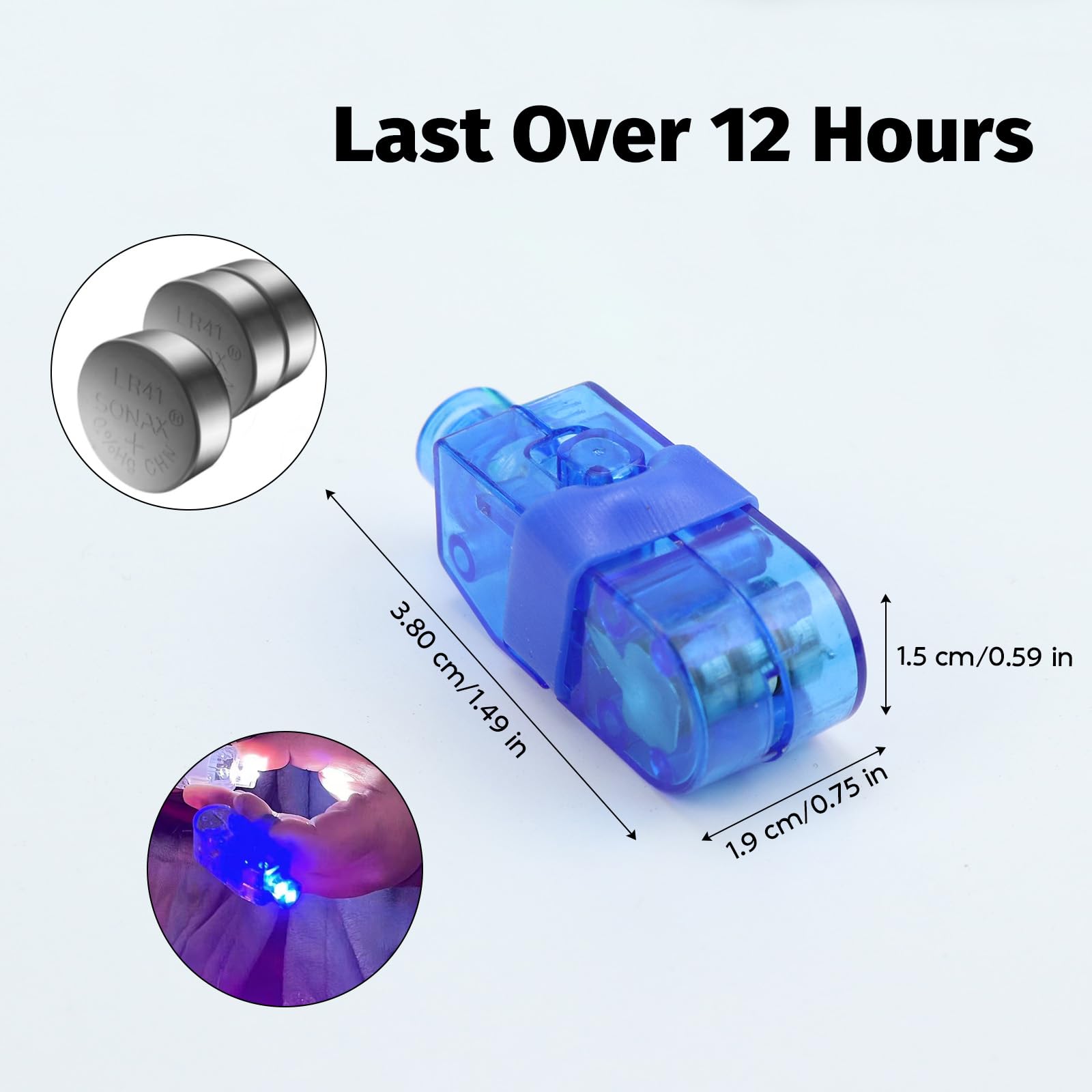 100 PCS Led Finger Lights, Finger Flashlights in 4 Vibrant Colors, Bright Ring Light - Image 3