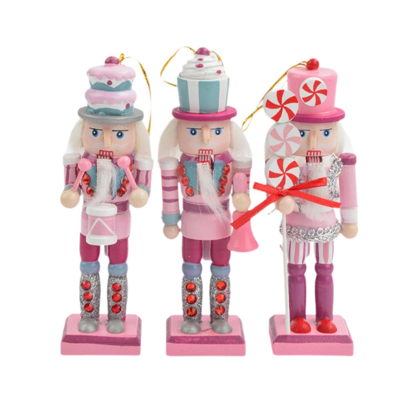 CALANDIS 3Pcs Wooden Nutcracker Traditional Christmas Decoration Party Favor-image-6