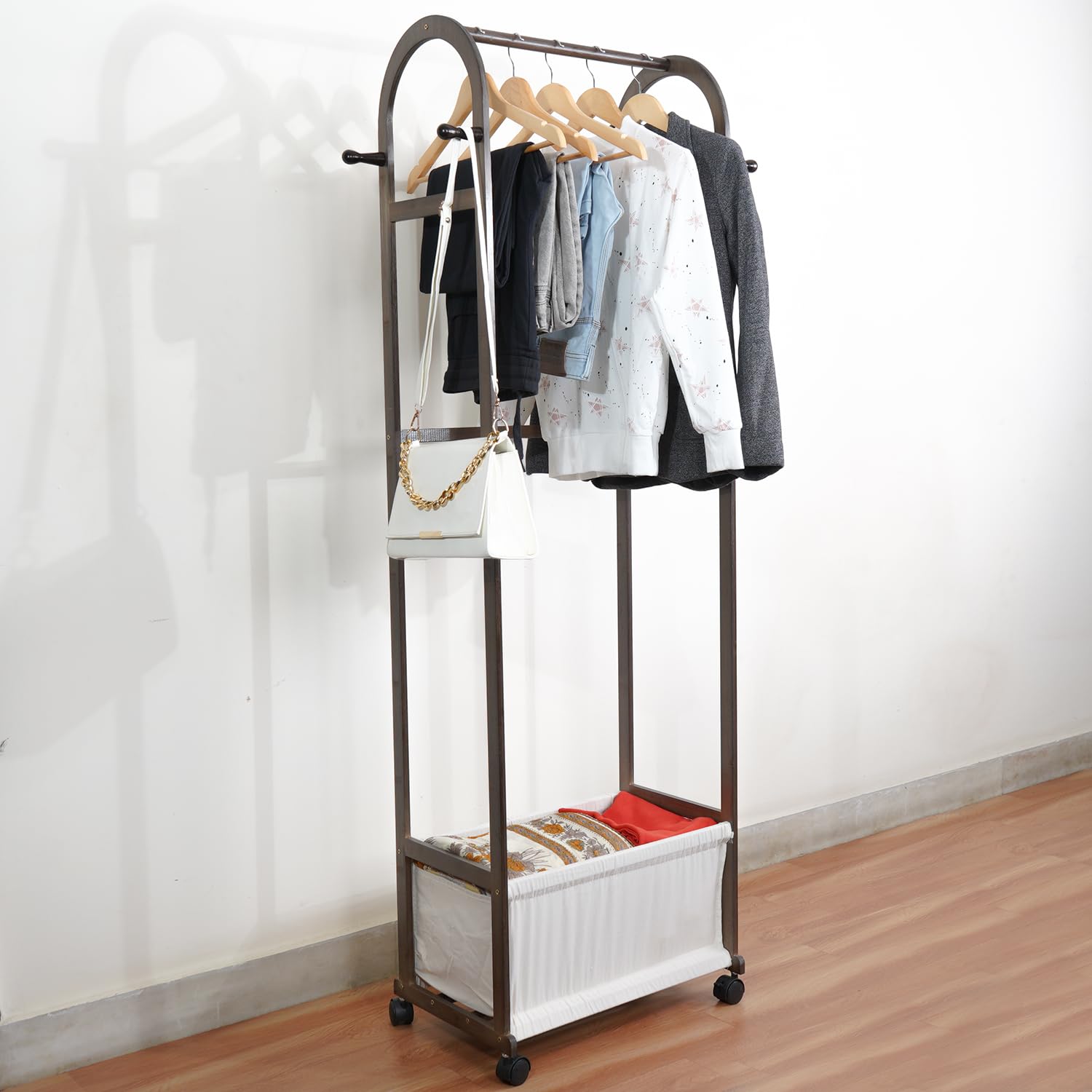 LEOPAX Garment Rack, Freestanding Coat Hanger Double Rods Multi-functional Clothing Rack, Coat Rack, Metal Garment Rail With Two Top Rod, Hook and Lower Storage Shelf - Black - 80 x 40 x 148cm (B0DD6Z4H4K) Amazon Price History, Amazon Price Tracker