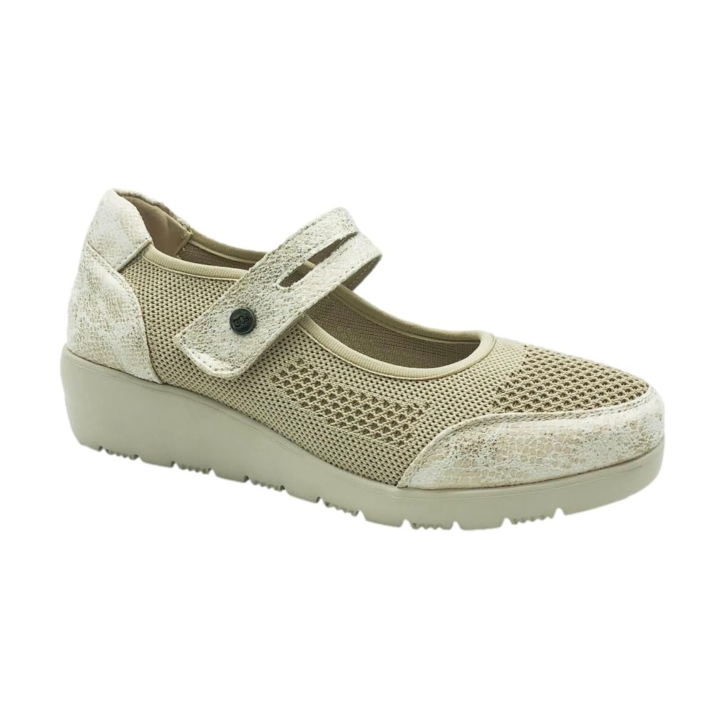 TREINTAS Mercedita Tejido Mujer 3858 Color: Dorado Talla: 37