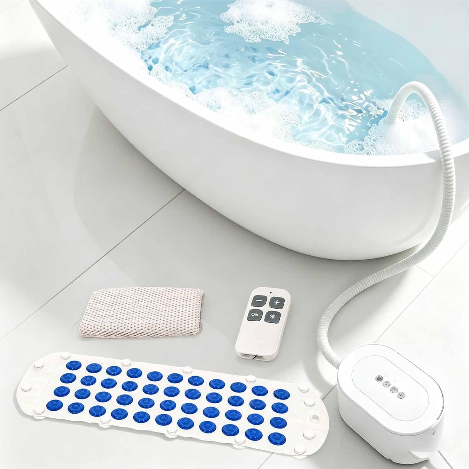 Alfombrilla De Baño De Burbujas, Alfombrilla De Burbujas Cuerpo Completo | Intensidad De Burbujas Ajustable En 6 Velocidades, Antideslizante E Impermeable, con Base De Ventosa