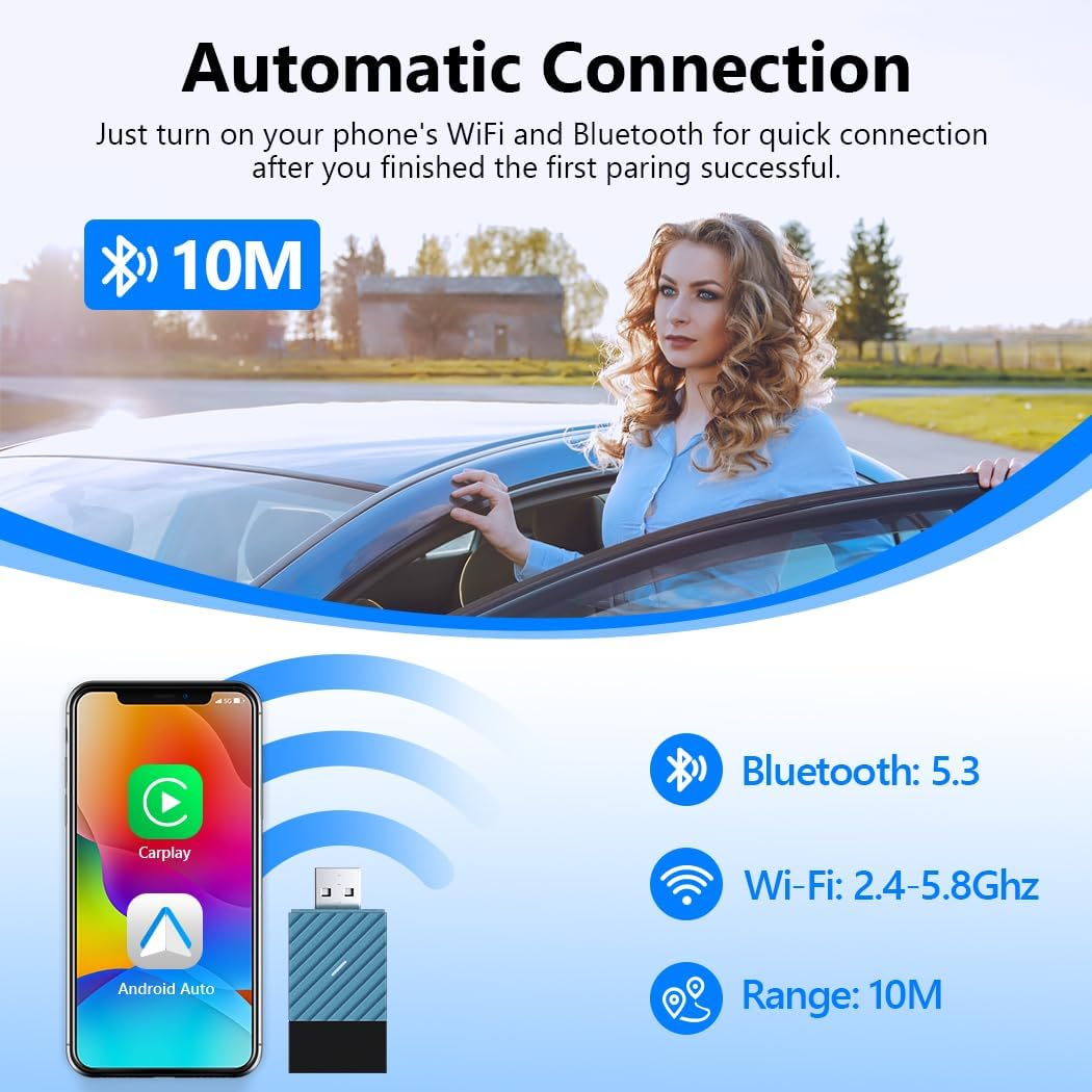 2-in-1 Carplay Android Auto Wireless Adapter User Manual