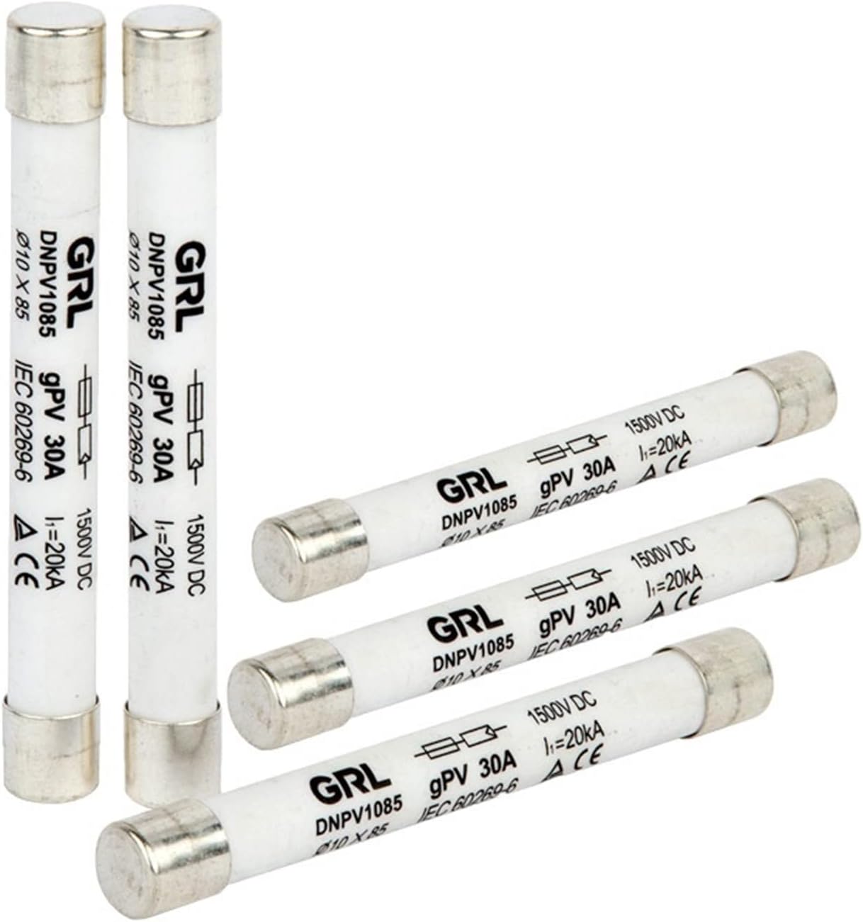 FEDIMA 10pcs DC 1500V Solar Fast Blow Ceramic gPV Fuse Link DNPV1085 10X85 gG Cutout 2A 4A 6A 8A 10A 16A 20A 25A (Size : 6A)