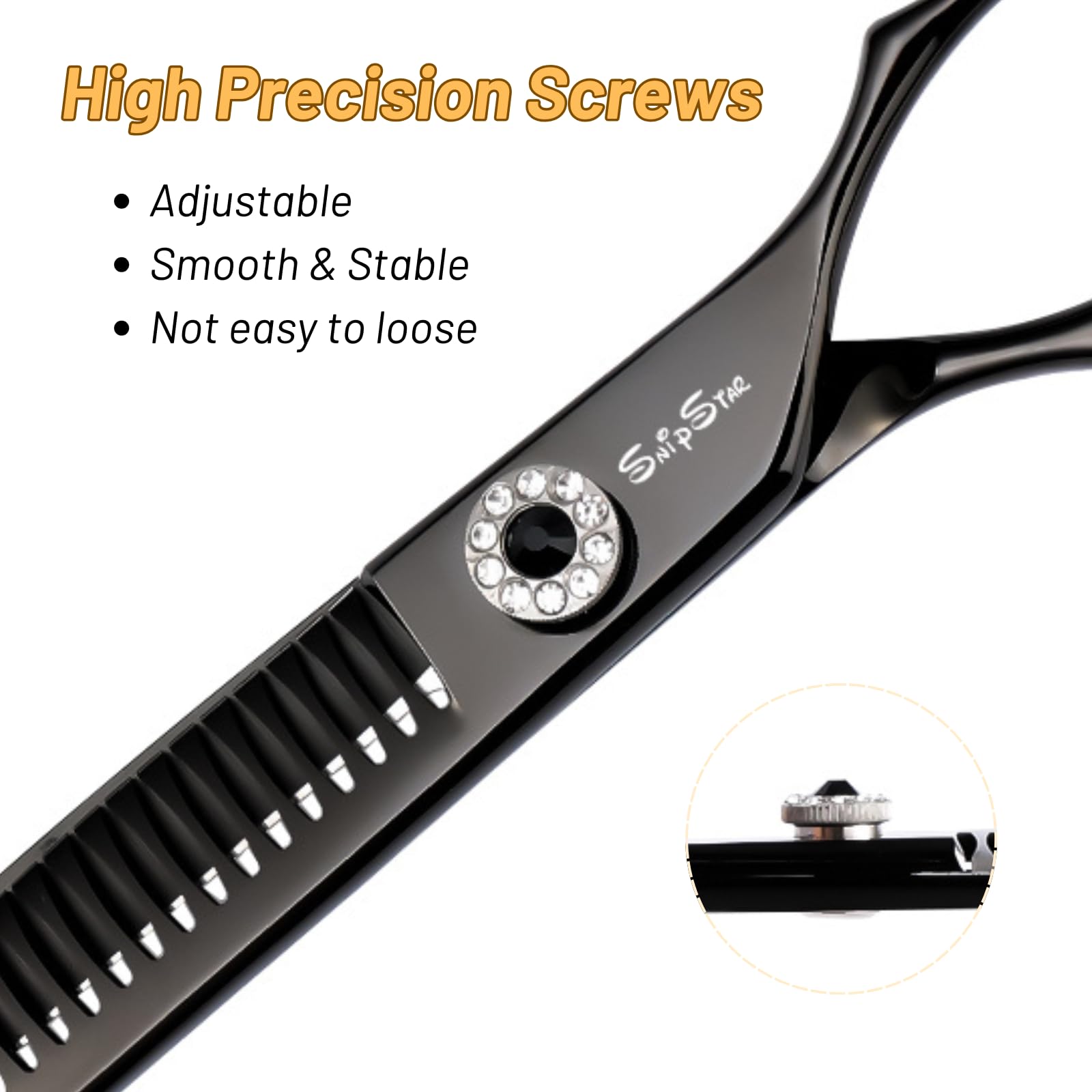 7.5 Zoll Professionelle Haustier gebogene Chunker Schere 25 Grad Biege Schwarz High-End Groomers Schere 35 Zähne, Verdünnungsrate 65%