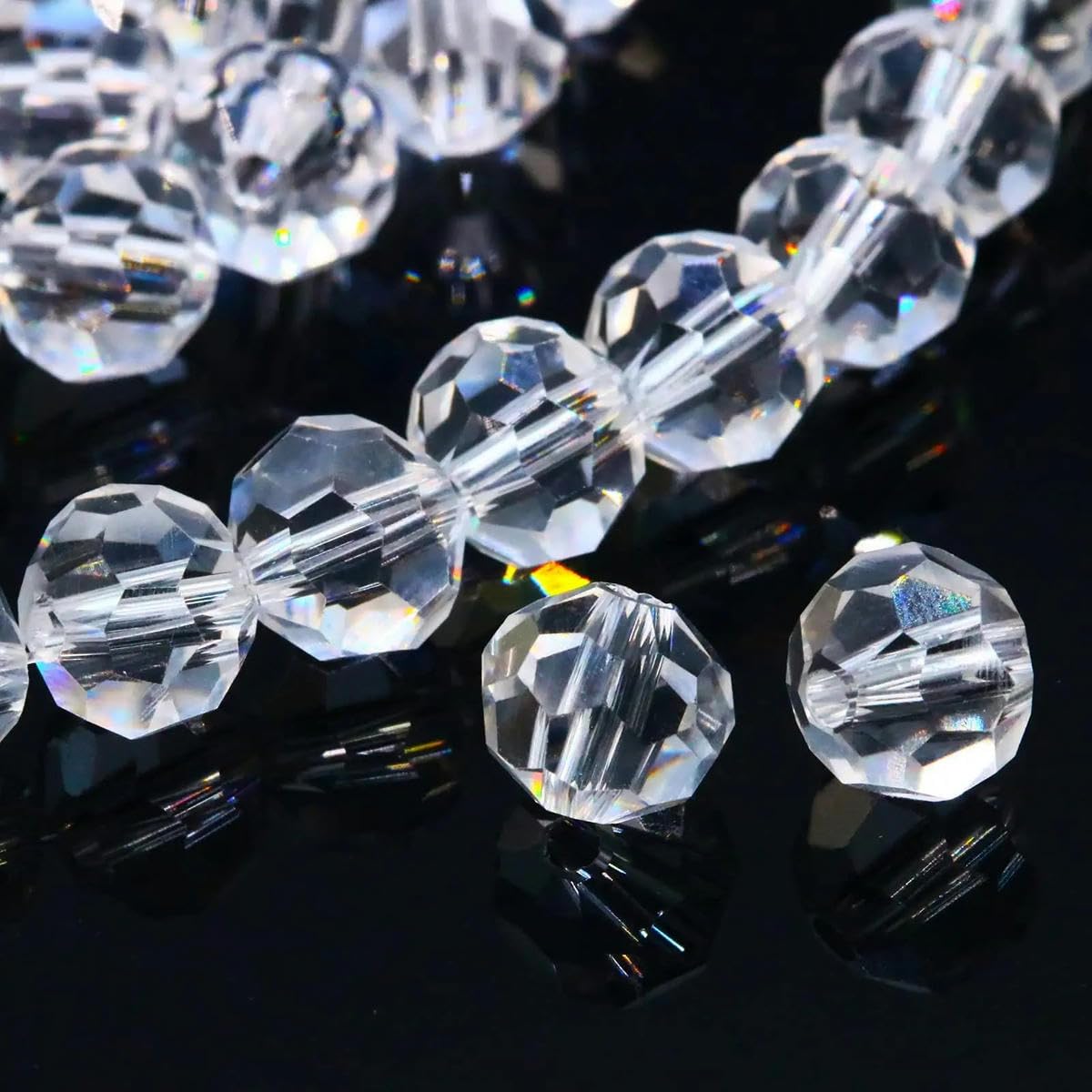 Dowarm 50 perline di vetro di cristallo da 10 mm per la creazione di