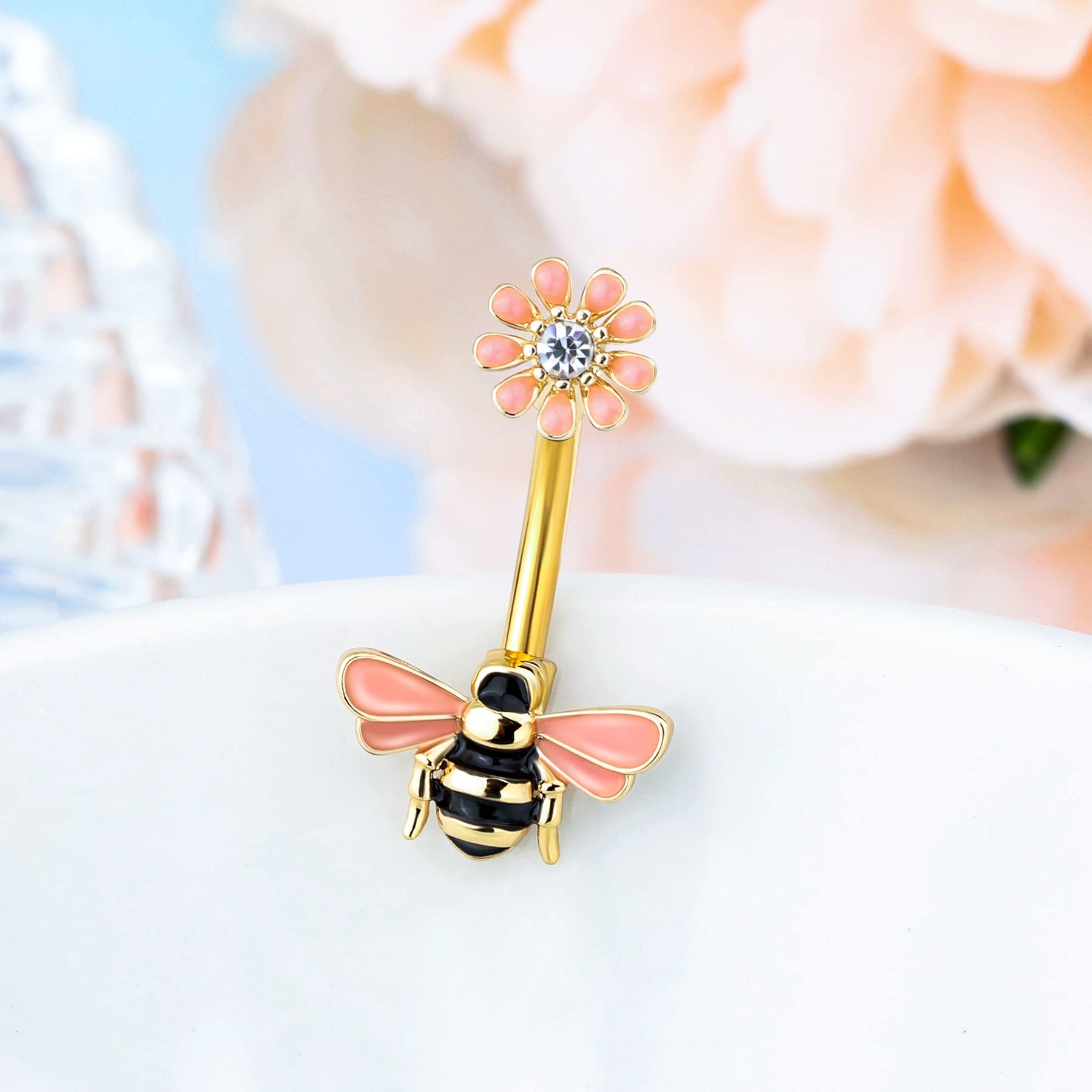 Crareesi Mania Bienen Blumen Piercing Set