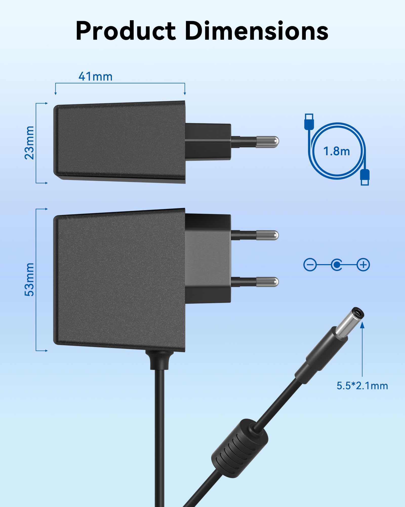 Alimentatore 5V 2A compatibile con T85W T87W T73U T73W T74U T77U T74W T54W per telefono IP serie T