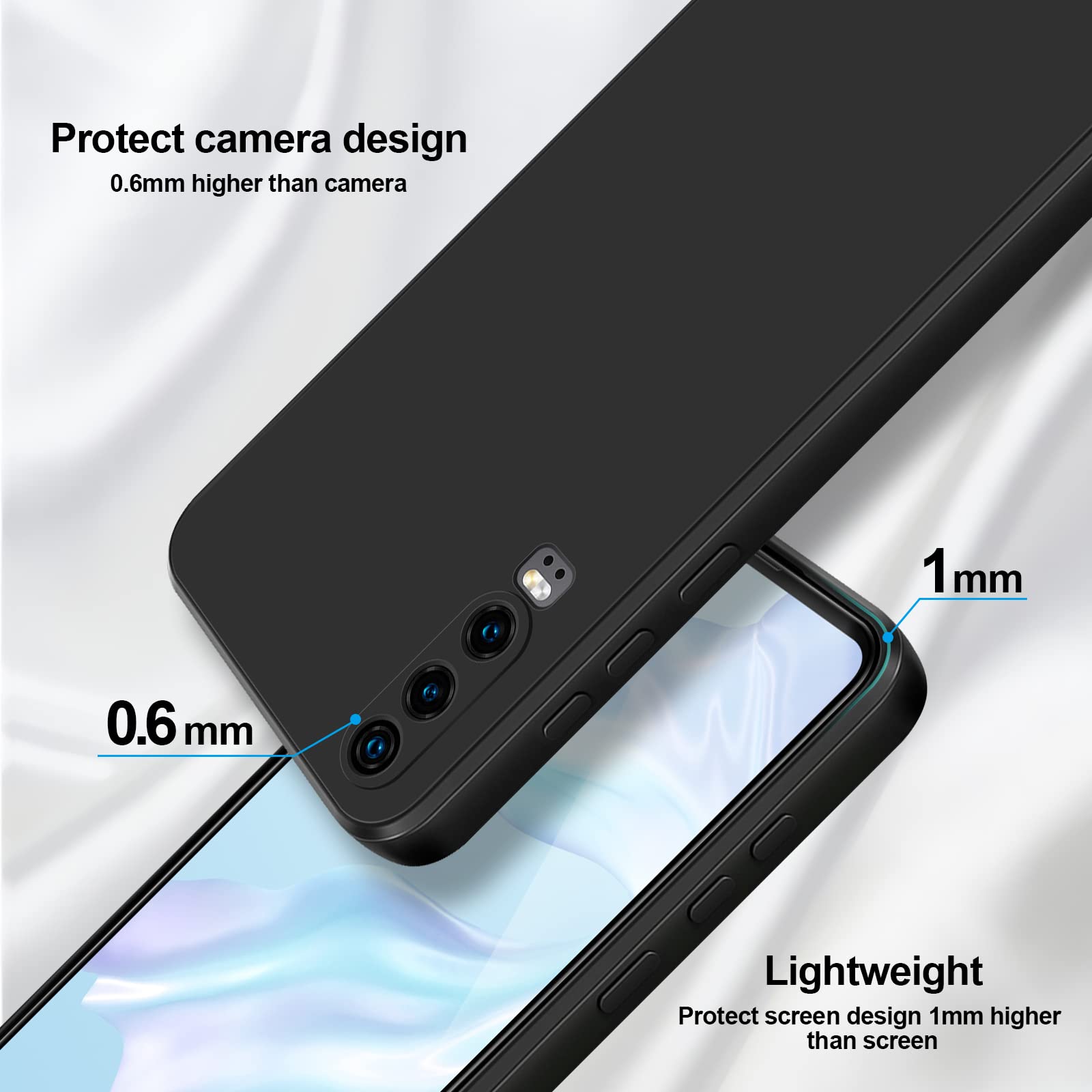 GiiYoon Funda para Huawei P30,Case de Silicona Suave de TPU Funda Protector de Goma Fexible Prueba Liviano y a Delgado de Golpes Antirrayas para Teléfono Huawei P30 - 4