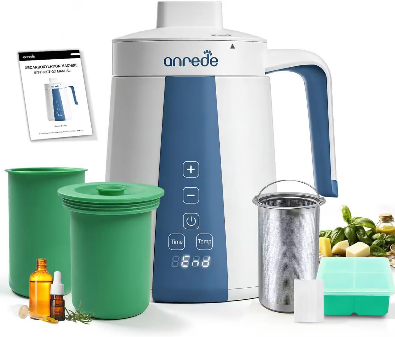 2-in-1 Herbal Decarboxylation and Infusion Maker | Butter Maker and Herbal Oil Infusion Maker with Adjustable Temperature Modes, Easy to Clean, Ideal for Homemade Edible Products and Tinctures