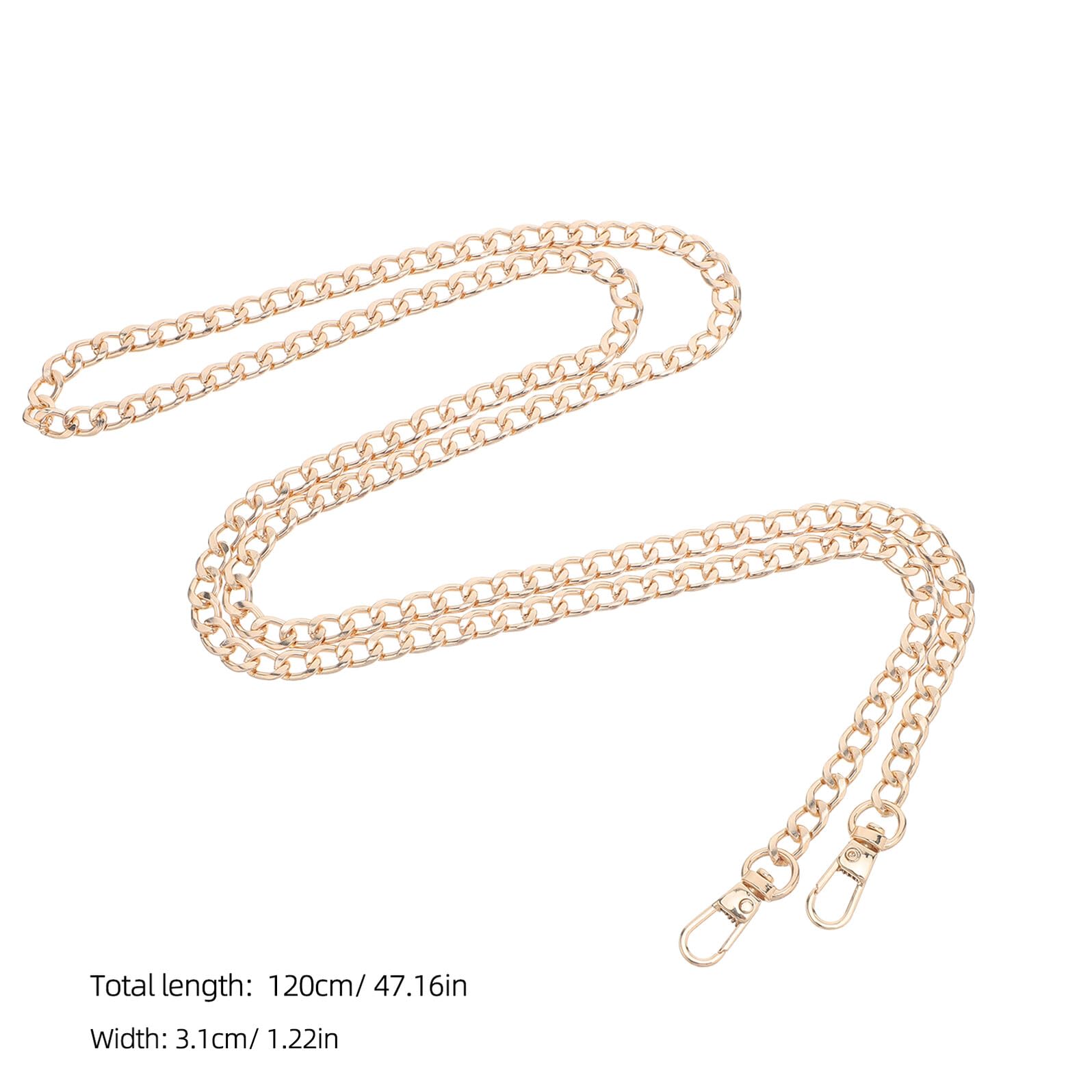 Beavorty Cadena de Repuesto Dorada para Bolso de Mano 120 Cm 8 Piezas Correa de Cadena de Metal para Bolso de Hombro y Mochila Accesorio Decorativo para Reparación y
