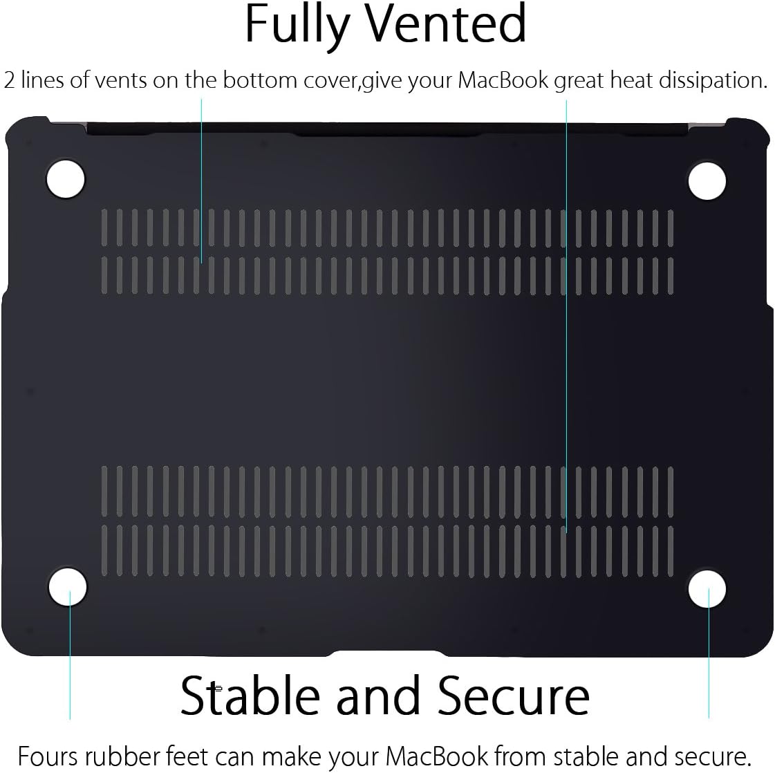 MacBook Air 13 inch Case, UESWILL Smooth Soft-Touch Matte Hard Shell Case Cover for 2008-2017 MacBook Air 13 inch (Model A1466 / A1369) + Microfibre Cleaning Cloth, Black 2010-2017 MacBook Air 13" (A1466/A1369) Black