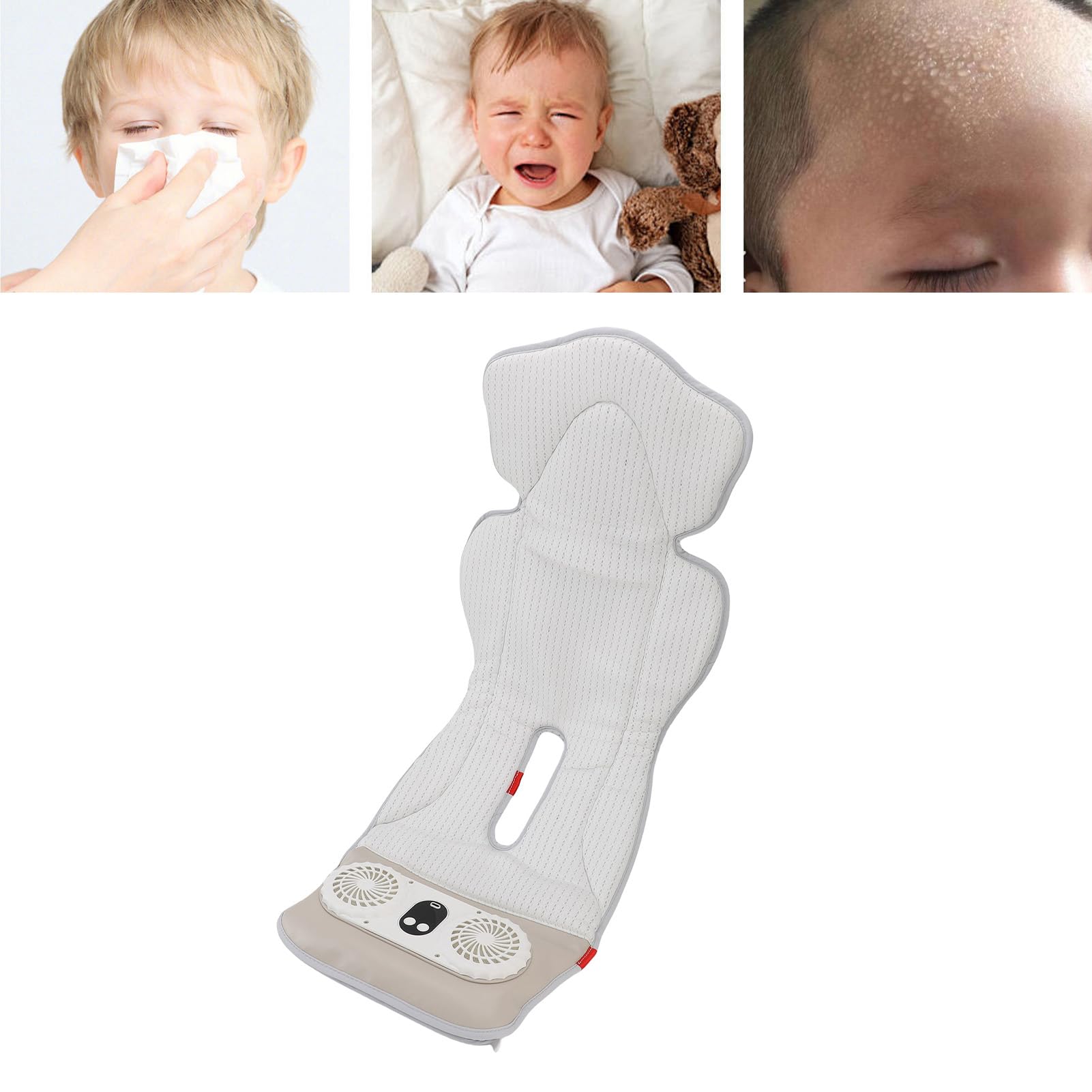 aqxreight Forro de Enfriamiento para Asiento de Automóvil Inalámbrico 3 Velocidades de Viento Recargable 2 Ventiladores Almohadilla de Ventilación para Cochecito Eléctrico El Ventilador Ofrece