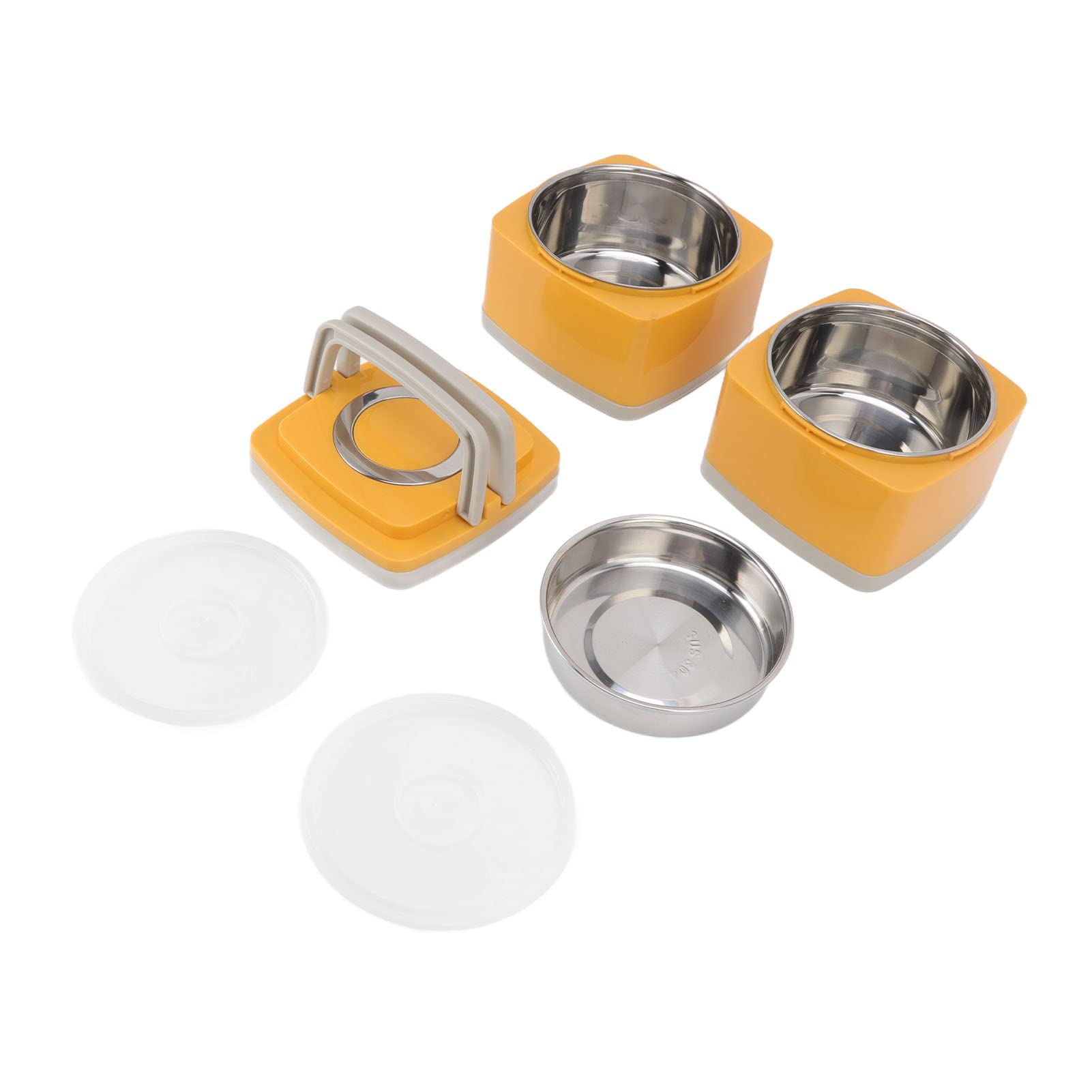 Lunch Box sottovuoto in acciaio inossidabile 304 a prova di perdite, contenitore termico per alimenti Box, di grande capacità, per picnic, scuola, ufficio, cera d'api gialla (Doppio strato 1,8 L)
