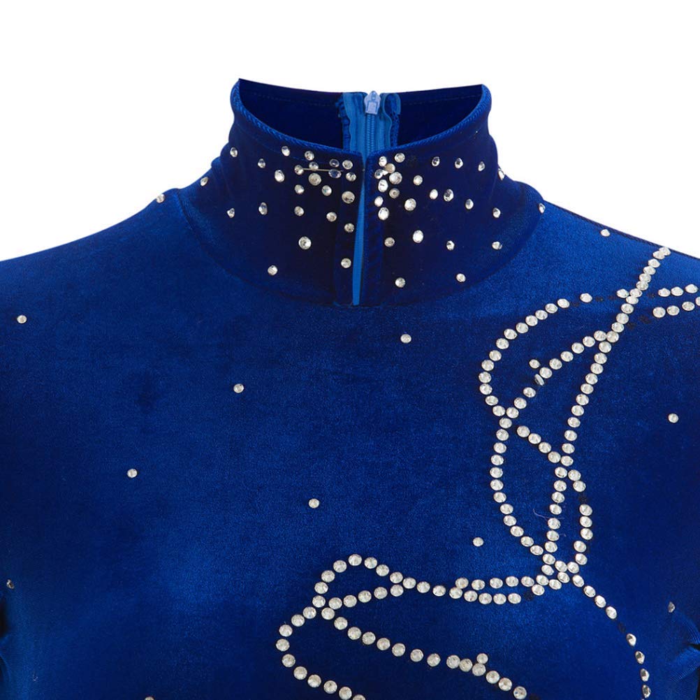 Robe De Patinage Artistique À Manches Longues Tenue De Danse Ballet Velours Femmes Costumes De Compétition Justaucorps De Gymnastique Rythmique Filles avec Short