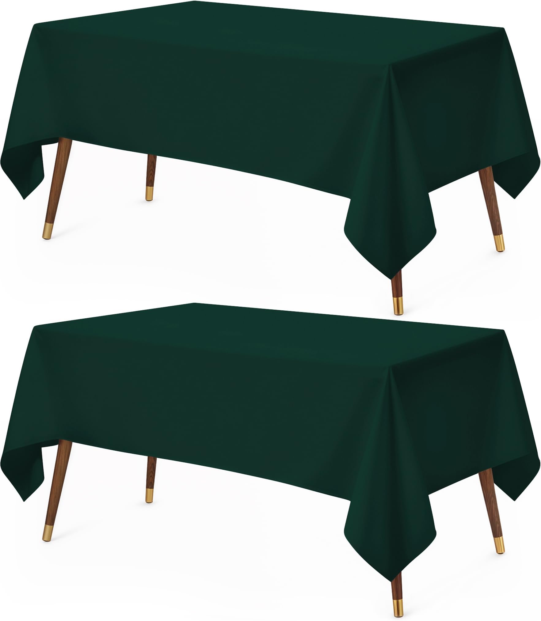 Utopia Kitchen Rectangle Table Cloth 2 Pack(60x84 Inches, Hunter Green), Tablecloth Machine Washable, Polyester Table Cover for Dining, Buffet Parties, Picnics, Events, Weddings and Restaurants