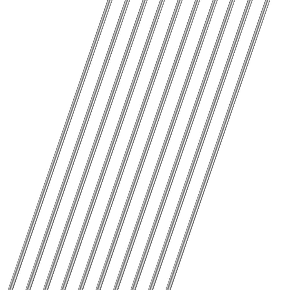 TOCHUN 10pcs 3mm x 300mm Stainless Steel Rods- Metal Solid Shaft Rods Lathe Bar Stock for DIY Crafts Model Car Helicopter RC Airplane