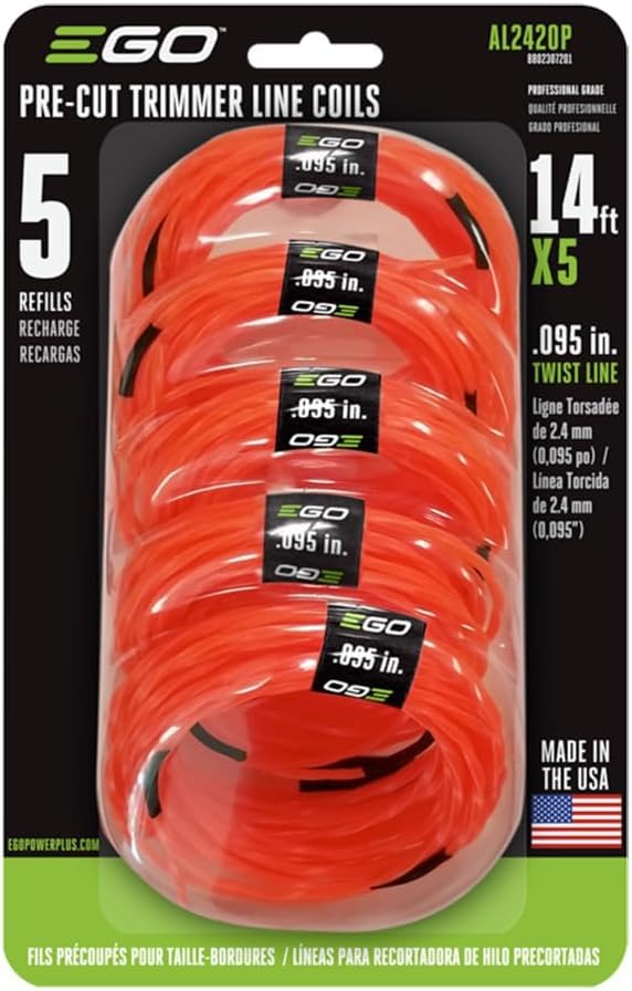 Image of EGO Power+ Twisted String Trimmer Lines, Pre-Cut 0.095 inch, AL2420P (Pack of 30)
