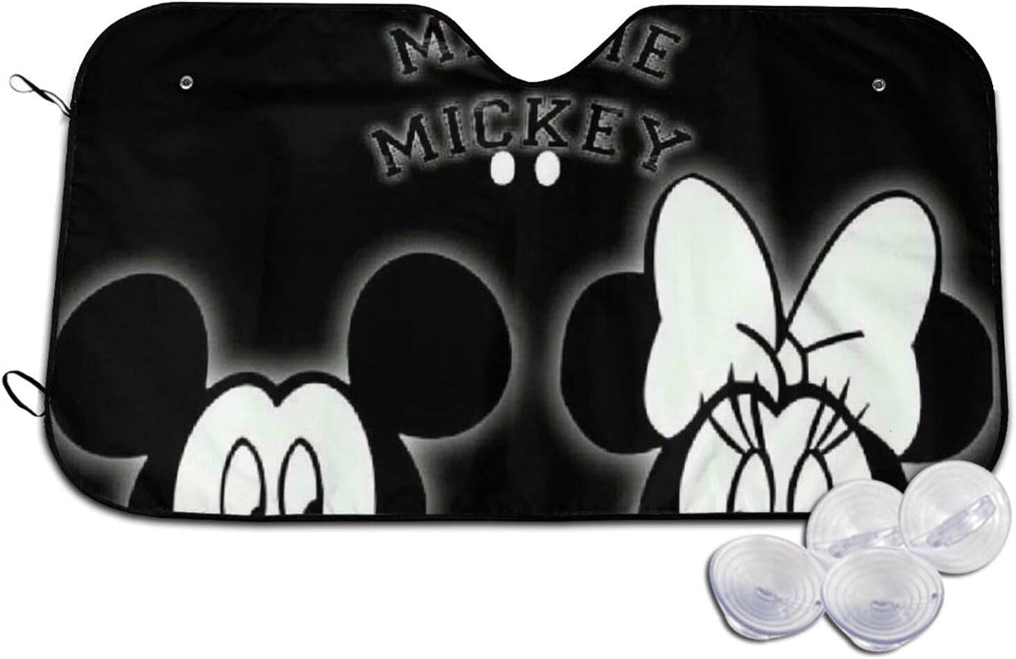 ディズニー ミッキーマウス 車用 サンシェード メイルオーダー カーズ ブラック Sサイズ70cm 130cm 吸盤2個付 普通車 展開寸法mサイズ76cm 140cm 軽