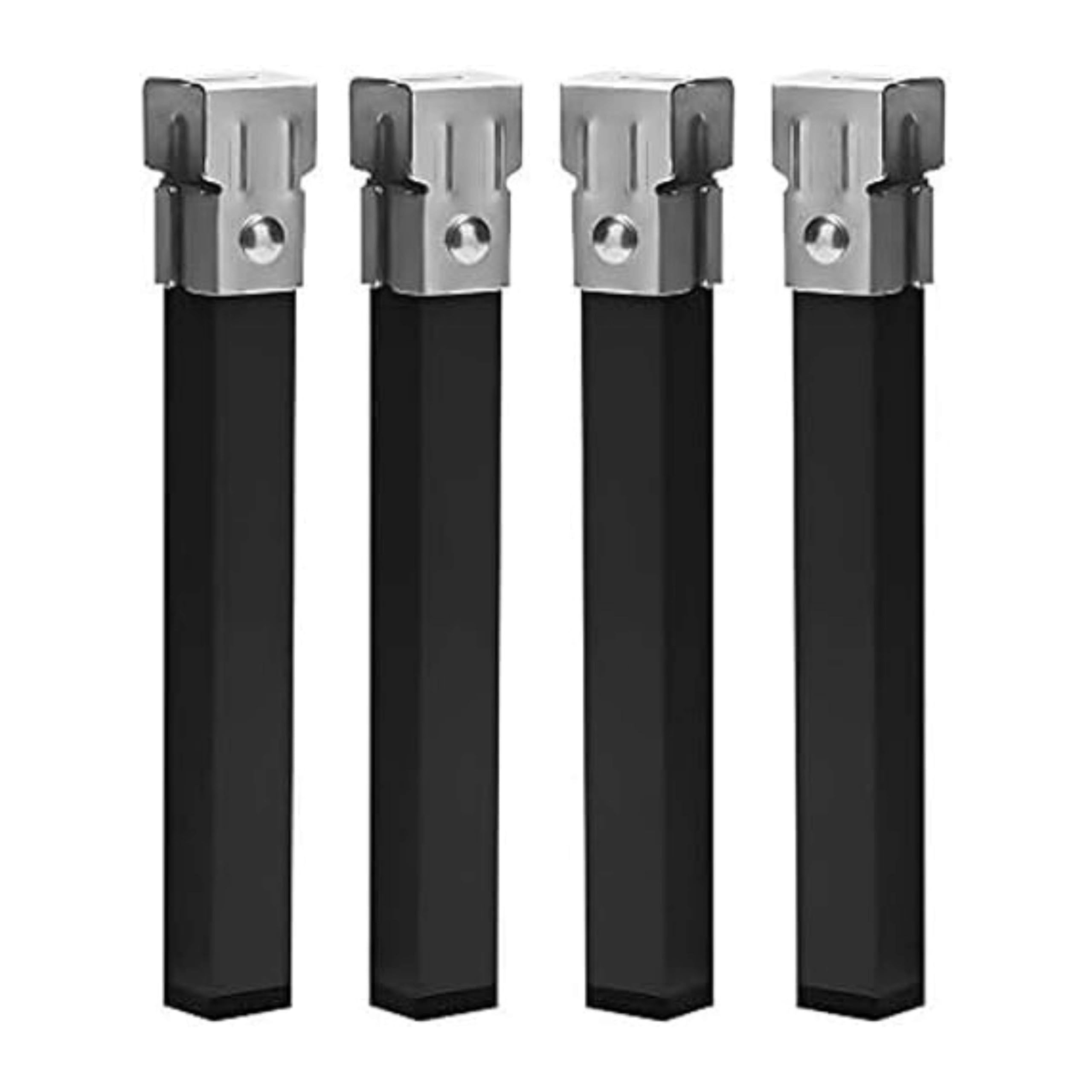 Miroytengo Juego de 4 Patas Cuadradas 35 cm Metálicas con Abrazadera para Somier Tubo 30x30 mm