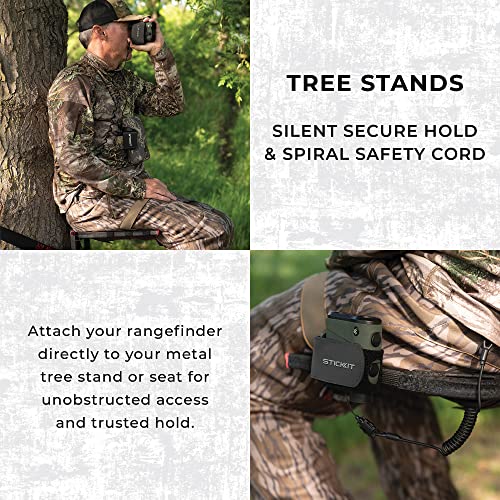 Stickit Magnetic Strap For Hunting Rangefinder, Securely Attaches To Belt, Pack, Gear, Stand Or Blind, Silent Hold With Metal Clip And Safety Cord - Rangefinder Not Included #TOP4