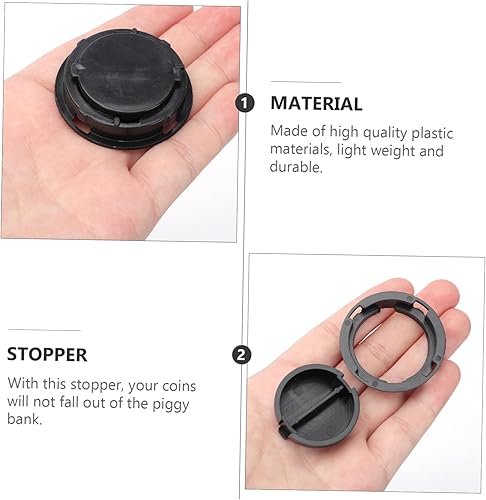 Miniatura 4 de 50 piezas de hucha de plástico cubierta inferior de hucha negro tapas de enchufe negro estatuilla de gesso negro tapones de goma para agujeros