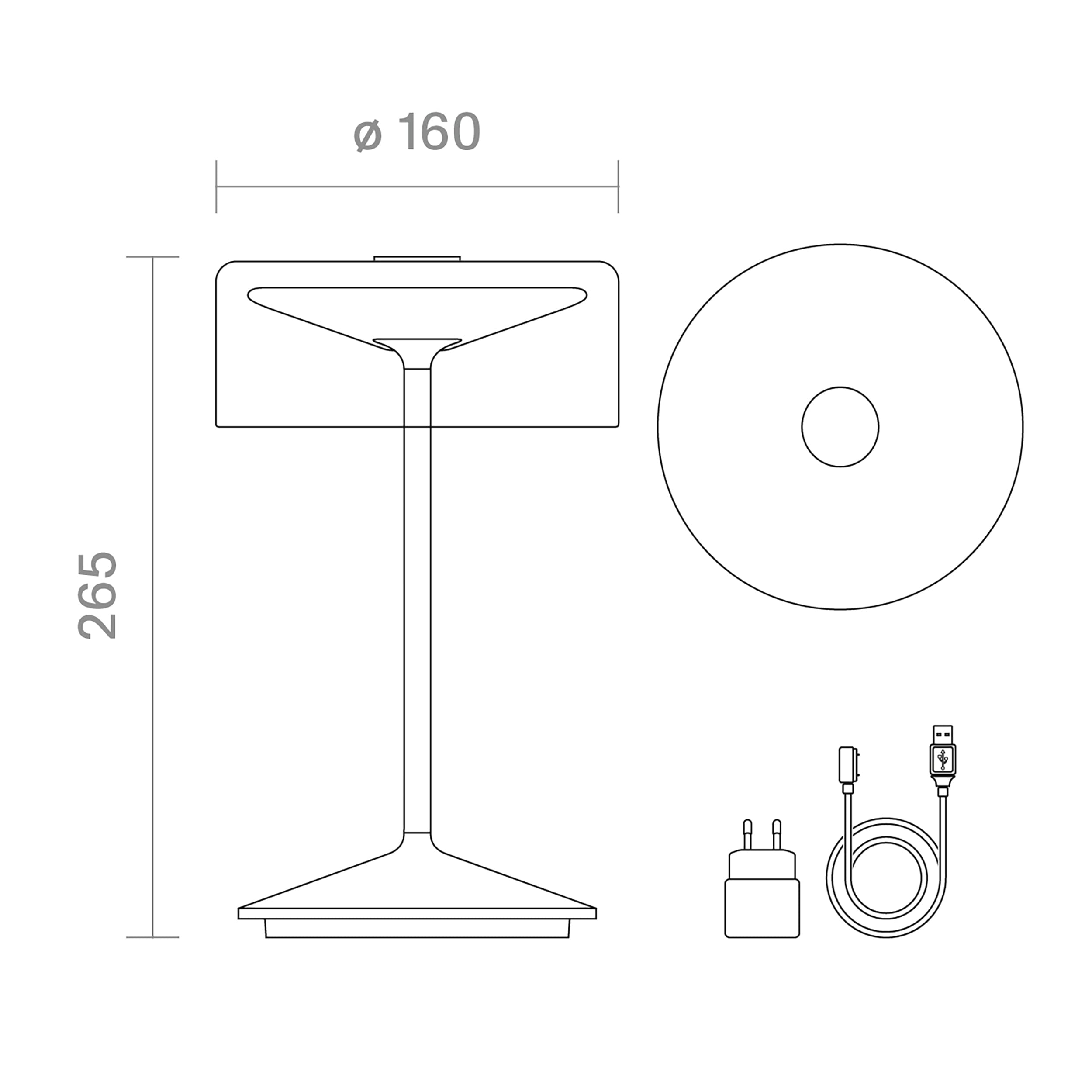 SIGOR Numotion - Dimmbare LED Akku-Tischleuchte Indoor & Outdoor, IP54 spritzwassergeschützt, Höhe 26,5 cm, aufladbar mit Easy Connect, 12 h Leuchtdauer, goldfarben